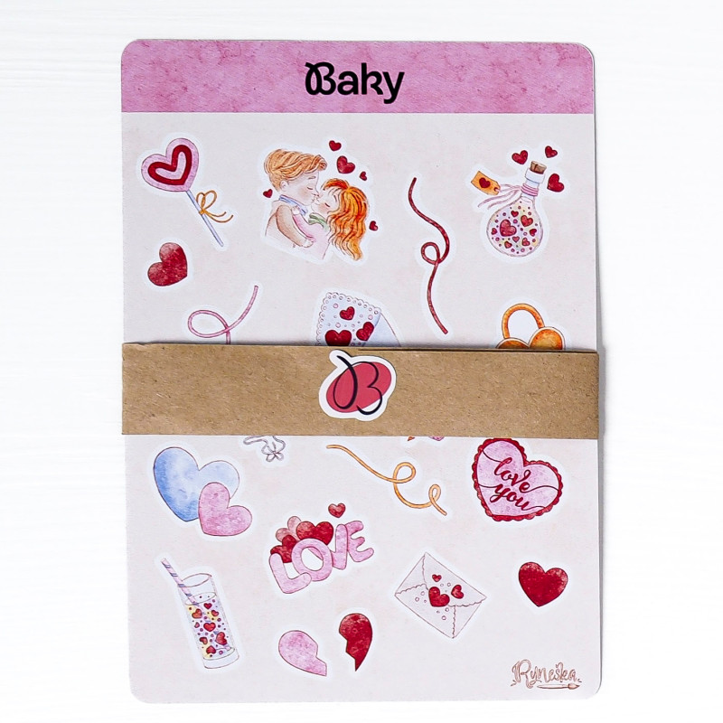 Samolepky do fotoalba a na scrapbooking Láska | 12×7 cm