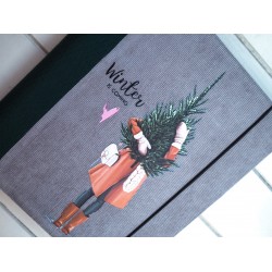 Vánoční fotoalbum holka se stromkem